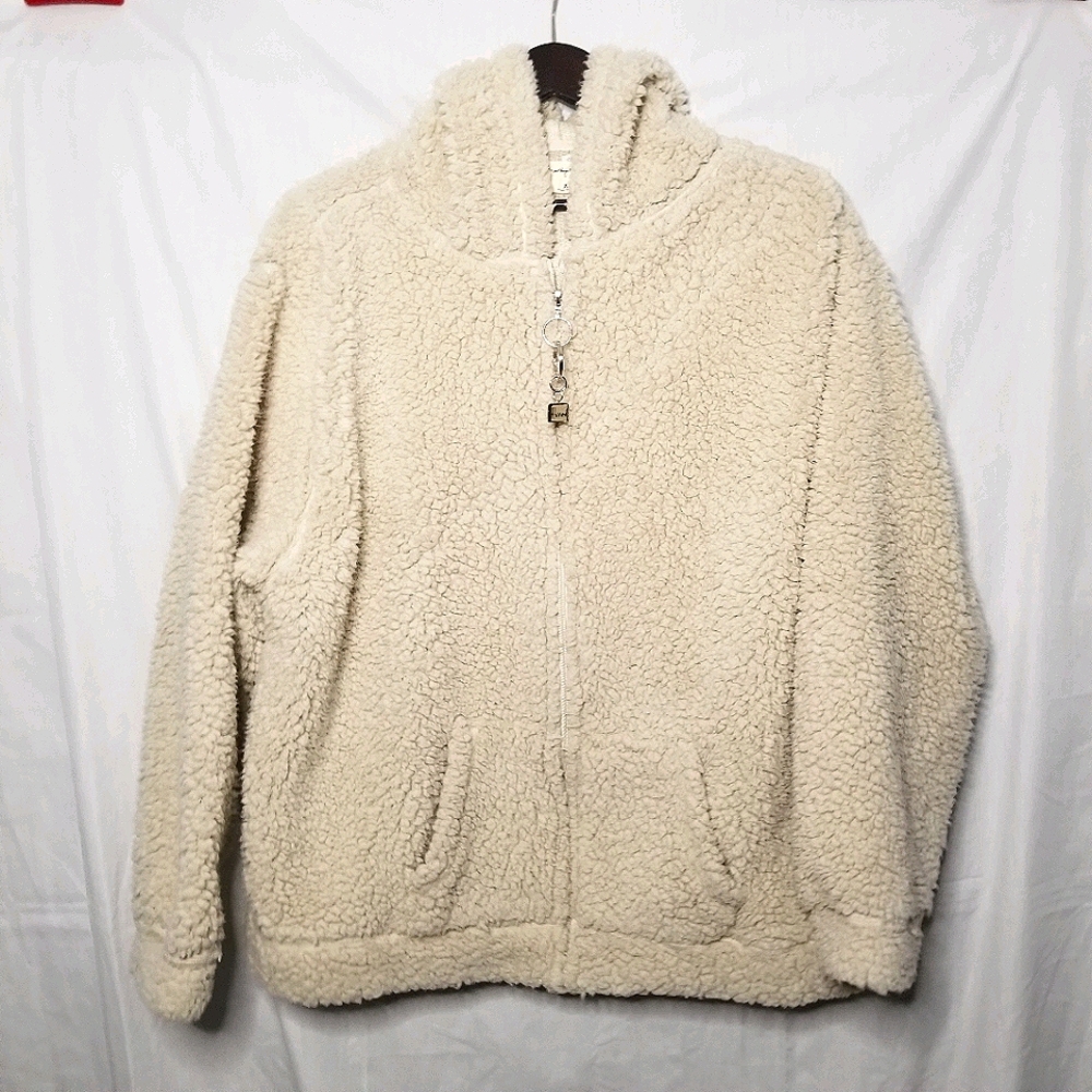 BROOKLYN CLOTH zip up oversize teddy sweater XL